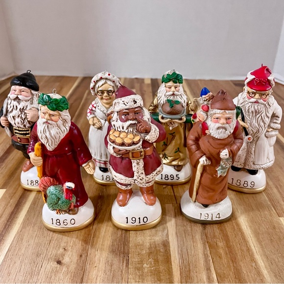 VTG Memories of Santa Christmas Collection Ornaments Hand Painted Earthenware - Picture 1 of 10